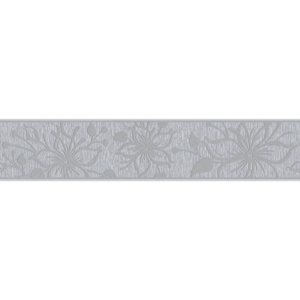 A.S. Creation | Only Borders 11 | 346643 | Vliesbordüre | Blumenoptik | 5.00 x 0.13 m | Grau