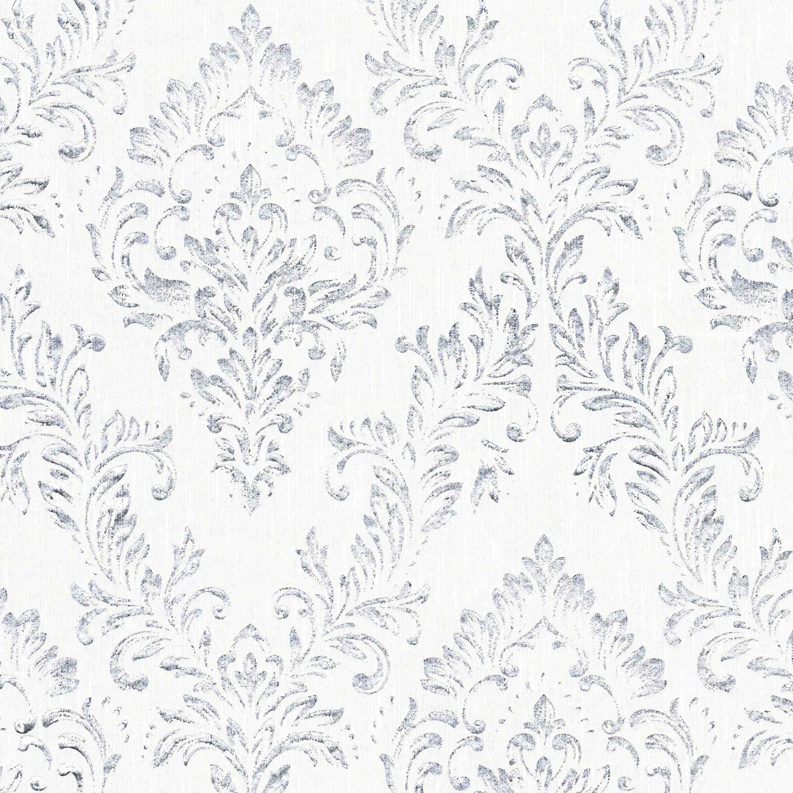 A.S. Creation | Metallic Silk | 306591 | Vliestapete | Barock | 0.53 x 10.05 m | Weiß