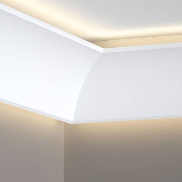 Lichtleisten-Innenwinkel "QL002" - Stuckleiste für indirekte Beleuchtung (aus hochfestem Polyurethan Lichtleisten-Innenwinkel "QL002" - Stuckleiste für indirekte Beleuchtung (aus hochfestem Polyurethan