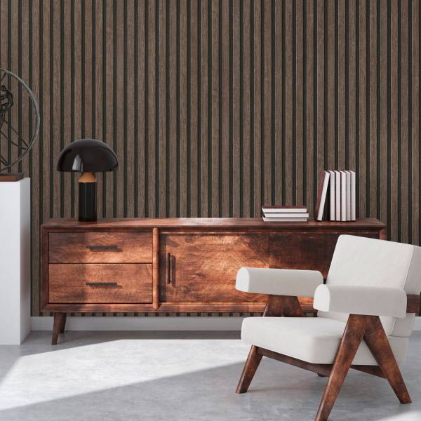 A.S. Creation | Holzpaneele | Lamellen | 391093 | Vliestapete | Streifen | 0.53 x 10.05 m | Schwarz A.S. Creation | Holzpaneele | Lamellen | 391093 | Vliestapete | Streifen | 0.53 x 10.05 m | Schwarz
