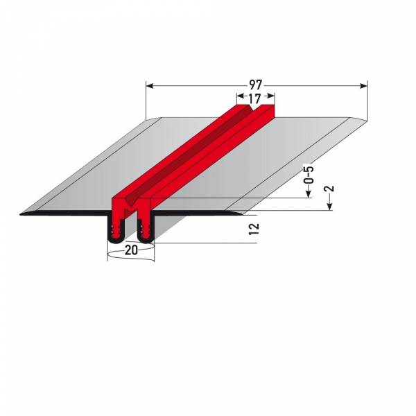 Auer | Dehnungsfugen- & Fliesenprofile Gerven | 12 x 97 x 2000 mm | Fugenhöhe 0 - 3 mm | Aluminium Auer | Dehnungsfugen- & Fliesenprofile Gerven | 12 x 97 x 2000 mm | Fugenhöhe 0 - 3 mm | Aluminium