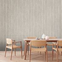 A.S. Creation | Holzpaneele | Lamellen | 391095 | Vliestapete | Streifen | 0.53 x 10.05 m | Grau