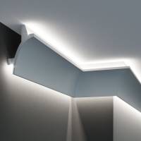 Elite Decor | Innenwinkel "KF703" | Polyurethan | 90 x 90 x 200 mm | Weiß | Stuckleisten Winkel