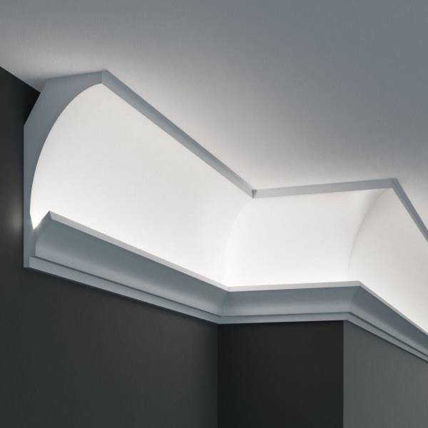 Elite Decor | Lichtleiste KD201| Polystyrol | 115 x 90 x 1150 mm | Weiß | Styropor Deckenleiste Elite Decor | Lichtleiste KD201| Polystyrol | 115 x 90 x 1150 mm | Weiß | Styropor Deckenleiste