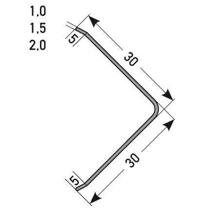 Auer | Bau- & Montageprofile Restinga | 30 x 30 mm | Eckschutzwinkel Einfach Gekantet | Edelstahl Auer | Bau- & Montageprofile Restinga | 30 x 30 mm | Eckschutzwinkel Einfach Gekantet | Edelstahl