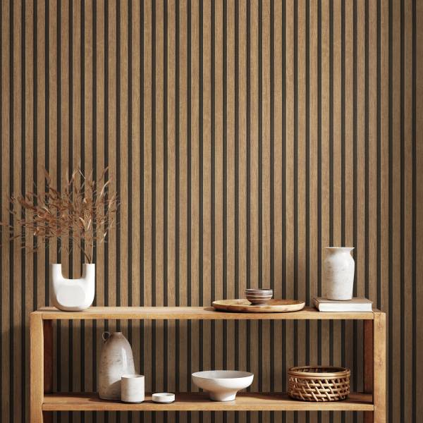 A.S. Creation | Holzpaneele | Lamellen | 391091 | Vliestapete | Streifen | 0.53 x 10.05 m | Beige A.S. Creation | Holzpaneele | Lamellen | 391091 | Vliestapete | Streifen | 0.53 x 10.05 m | Beige