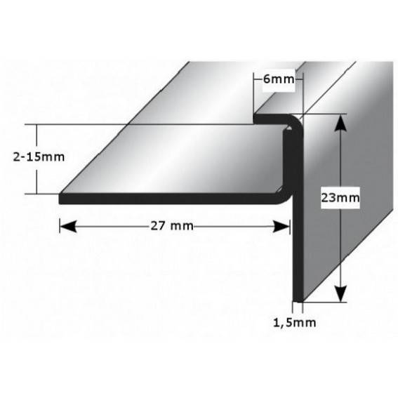 Einschubprofil "Claydon" mit Nase für Designbeläge, Einfasshöhen von 2 - 15 mm, Edelstahl matt, gebohrt (Default) Einschubprofil "Claydon" mit Nase für Designbeläge, Einfasshöhen von 2 - 15 mm, Edelstahl matt, gebohrt (Default)