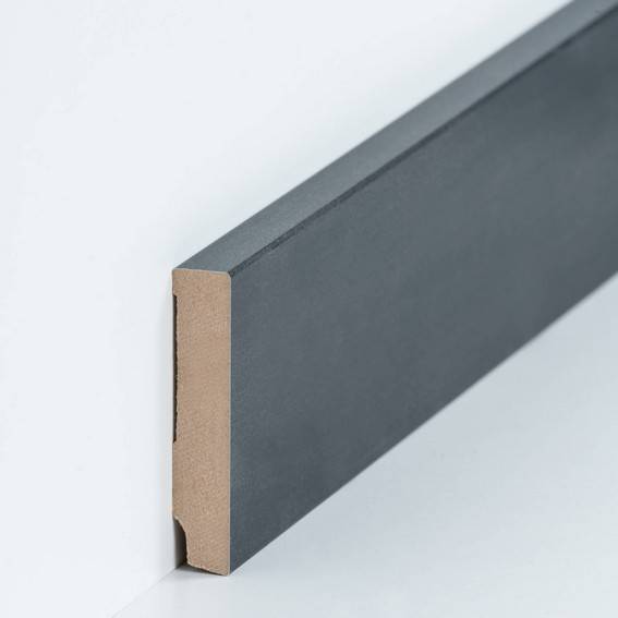 Fußleisten / Sockelleisten "Celle" (MDF foliert / 721.168.45) - Farbe: Stahl dunkel (Default) Fußleisten / Sockelleisten "Celle" (MDF foliert / 721.168.45) - Farbe: Stahl dunkel (Default)