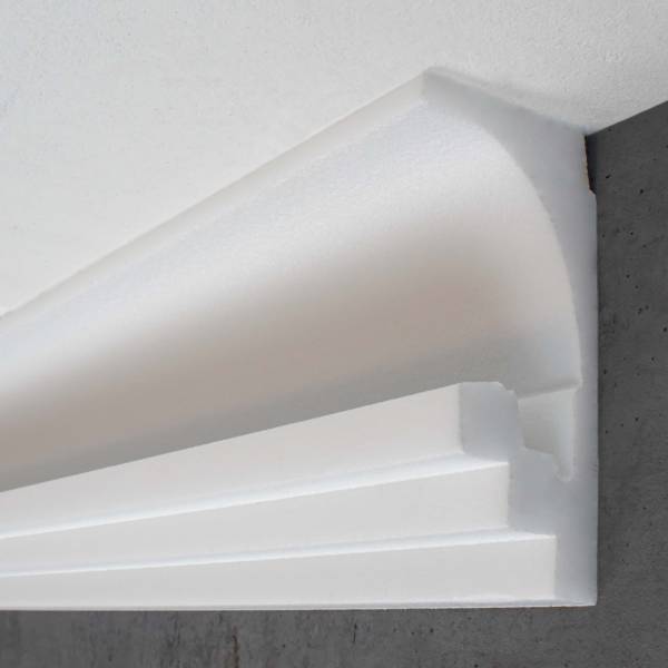 PROVISTON | Lichtleiste "LL7" | Polystyrol Stuckleiste | 63 x 129 x 2000 mm | Weiß | Deckenleiste PROVISTON | Lichtleiste "LL7" | Polystyrol Stuckleiste | 63 x 129 x 2000 mm | Weiß | Deckenleiste