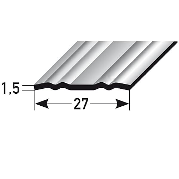 Auer | Übergangsprofil Stavoren | Höhe 1.5 mm | Breite 27 mm | Übergangsschiene | Edelstahl Auer | Übergangsprofil Stavoren | Höhe 1.5 mm | Breite 27 mm | Übergangsschiene | Edelstahl