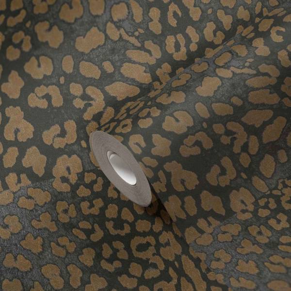 A.S. Creation | Desert Lodge | 385234 | Vliestapete | Tiere | 0.53 x 10.05 m | Schwarz | Gold