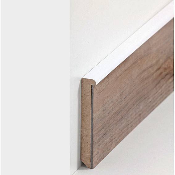 Design Fußleiste für Vinylboden "Augsburg" - weiß (MDF foliert - 726.7631) Design Fußleiste für Vinylboden "Augsburg" - weiß (MDF foliert - 726.7631)