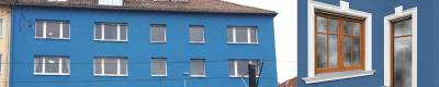 <h1>Türkise & Blaue Fassadenfarbe<span>für den Außenbereich</span></h1>