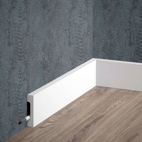 PROVISTON | Sockelleiste "NE359" | 16 x 70 x 2000 mm | Weiß | Fußleiste | Kabelkanal | Hochwertig PROVISTON | Sockelleiste "NE359" | 16 x 70 x 2000 mm | Weiß | Fußleiste | Kabelkanal | Hochwertig
