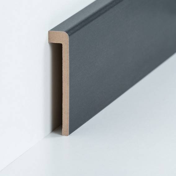 Abdeckleiste für Fliesensockel bis 85 mm (MDF foliert / 72.96.13.85.45) - Farbe: Stahl dunkel 2z534we Abdeckleiste für Fliesensockel bis 85 mm (MDF foliert / 72.96.13.85.45) - Farbe: Stahl dunkel 2z534we