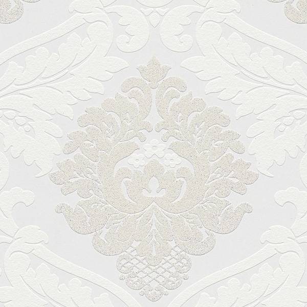 A.S. Creation | Bling Bling | 313911 | Vliestapete | Barock | 0.53 x 10.05 m | Weiß A.S. Creation | Bling Bling | 313911 | Vliestapete | Barock | 0.53 x 10.05 m | Weiß