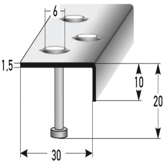 Auer | Treppenkanten- & Winkelprofile Busca | Rutschhemmend R12 DIN 51130 | 10 x 30 mm | Edelstahl Auer | Treppenkanten- & Winkelprofile Busca | Rutschhemmend R12 DIN 51130 | 10 x 30 mm | Edelstahl
