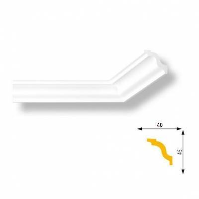Marbet | Innenwinkel "Marbet E5" | Polystyrol | 45 x 40 x 200 mm | Weiß | Stuckleisten Winkel Marbet | Innenwinkel "Marbet E5" | Polystyrol | 45 x 40 x 200 mm | Weiß | Stuckleisten Winkel