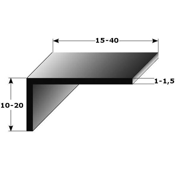 Winkelprofil "Alcoba" als Montageprofil / Bauprofil, ungleichschenklig, Silber eloxiert, aus Aluminium-1-1 mm-15 mm (Default) Winkelprofil "Alcoba" als Montageprofil / Bauprofil, ungleichschenklig, Silber eloxiert, aus Aluminium-1-1 mm-15 mm (Default)