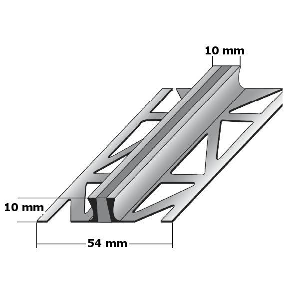 Fliesenprofil "Overvecht" Dehnungsfugenprofil / Trennschiene für Fliesen mit grauer Silikoneinlage, Höhe: 2 - 25 mm, Breite: 54 mm, aus... Fliesenprofil "Overvecht" Dehnungsfugenprofil / Trennschiene für Fliesen mit grauer Silikoneinlage, Höhe: 2 - 25 mm, Breite: 54 mm, aus Aluminium-aluminiumfarbend-1 mm (Default)