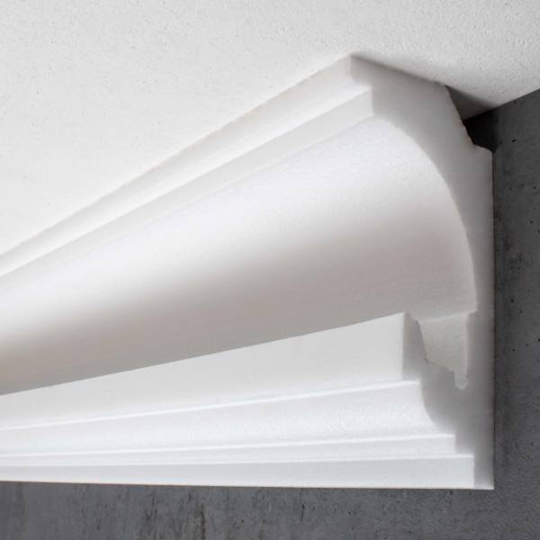 PROVISTON Lichtleiste "LL1" Polystyrol Stuckleiste 62 x 130 x 2000 mm Weiß Deckenleiste PROVISTON Lichtleiste "LL1" Polystyrol Stuckleiste 62 x 130 x 2000 mm Weiß Deckenleiste