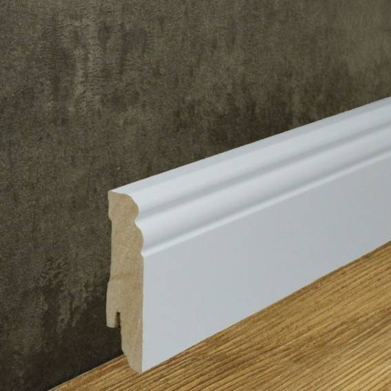 Neuhofer | Sockelleiste "Düren" | FU085L | MDF | 19 x 80 x 2400 mm | Weiß | Berliner Profil Neuhofer | Sockelleiste "Düren" | FU085L | MDF | 19 x 80 x 2400 mm | Weiß | Berliner Profil