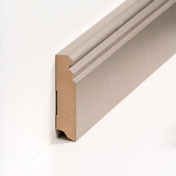 Fußleisten / Sockelleisten "Essen" (Berliner Profil / MDF foliert / 719.8.49) - Farbe: Champagner (Default) Fußleisten / Sockelleisten "Essen" (Berliner Profil / MDF foliert / 719.8.49) - Farbe: Champagner (Default)