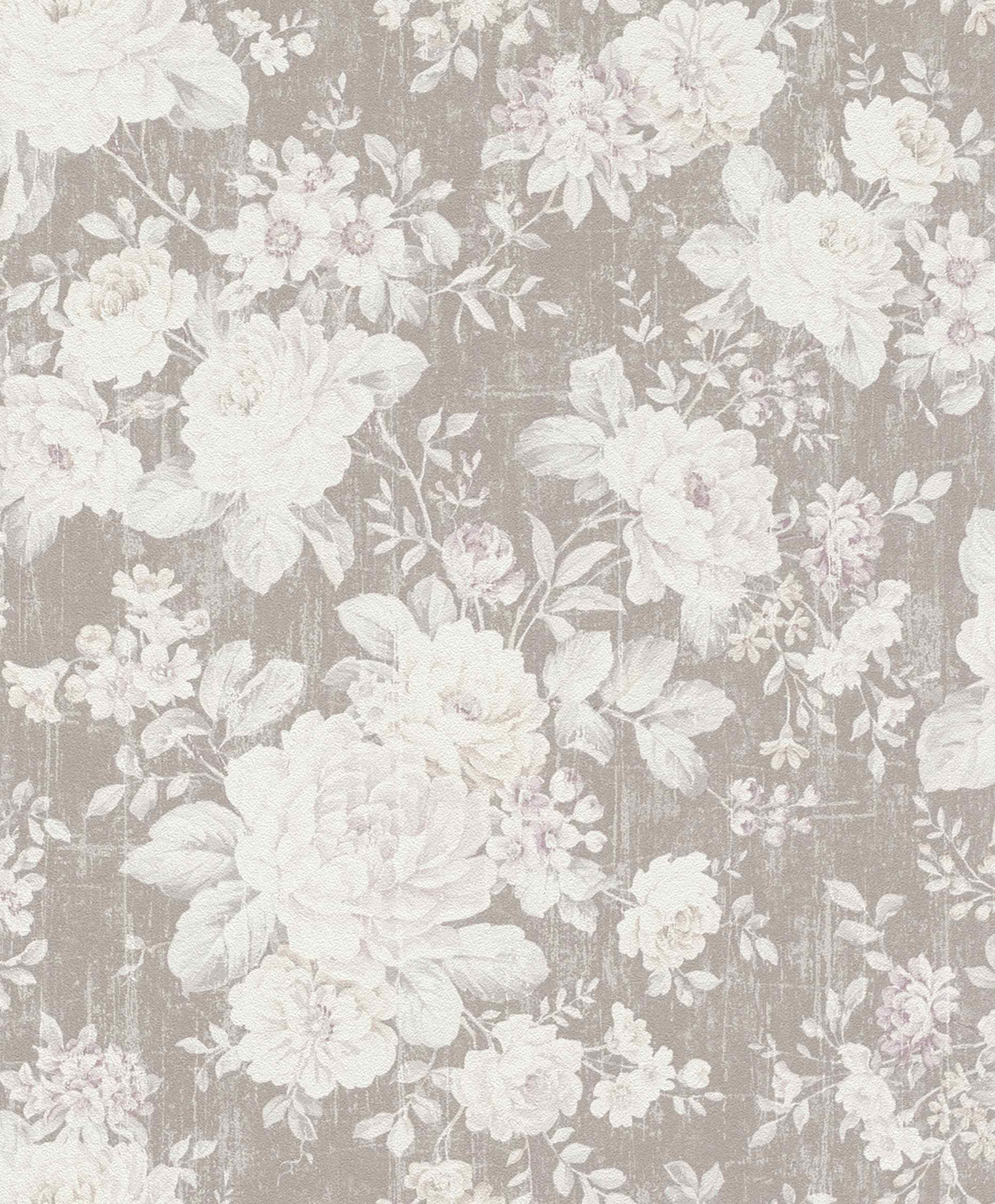 Rasch Selection 516005 Vliestapete Blumentapete 0 53 M X 10 05 M Braun Profitapeten De