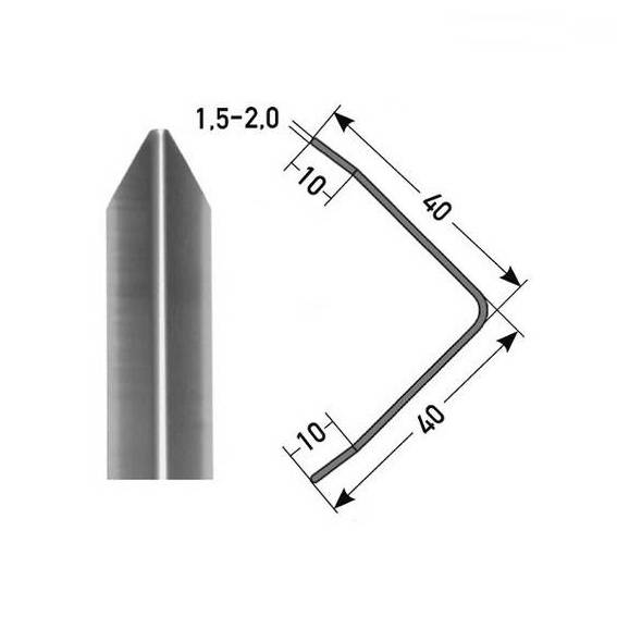 Auer | Bau- & Montageprofile Frontera | B 40-50 mm | Eckschutzwinkel Dreifach Gekantet | Edelstahl Auer | Bau- & Montageprofile Frontera | B 40-50 mm | Eckschutzwinkel Dreifach Gekantet | Edelstahl