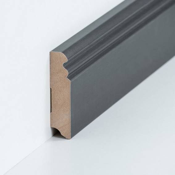 Fußleisten / Sockelleisten "Essen" (Berliner Profil / MDF foliert / 719.8.47) - Farbe: Titan (Default) Fußleisten / Sockelleisten "Essen" (Berliner Profil / MDF foliert / 719.8.47) - Farbe: Titan (Default)