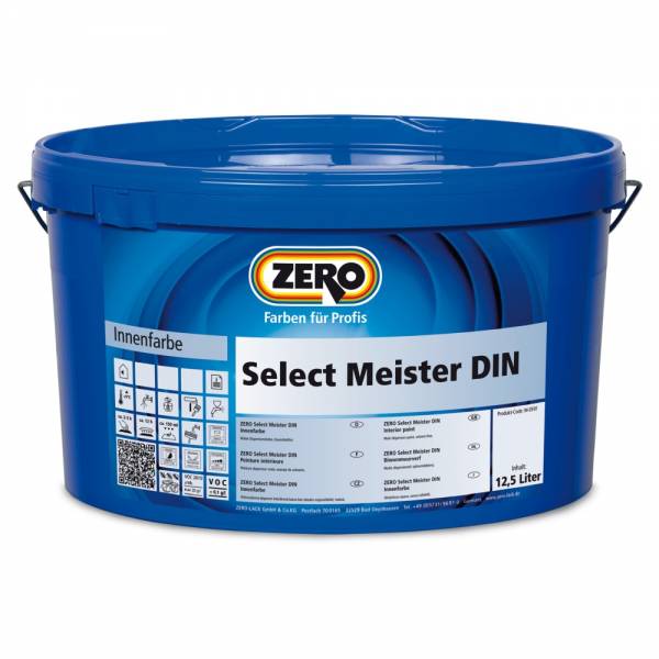 Zero-Lacke Wandfarbe Dispersionsfarbe Select MeisterDIN | weiß | Lösungsmittelfrei Zero-Lacke Wandfarbe Dispersionsfarbe Select MeisterDIN | weiß | Lösungsmittelfrei