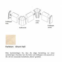 Endkappen und Ecken für MDF-Sockelleisten - Ahorn hell