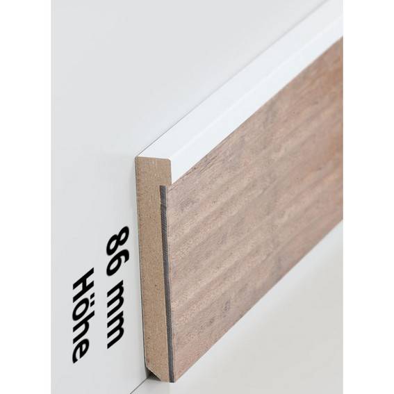 Design-Fußleiste für Vinylboden "Frankfurt" - weiß - 86 mm Höhe (MDF foliert - 725.7631) (Default) Design-Fußleiste für Vinylboden "Frankfurt" - weiß - 86 mm Höhe (MDF foliert - 725.7631) (Default)