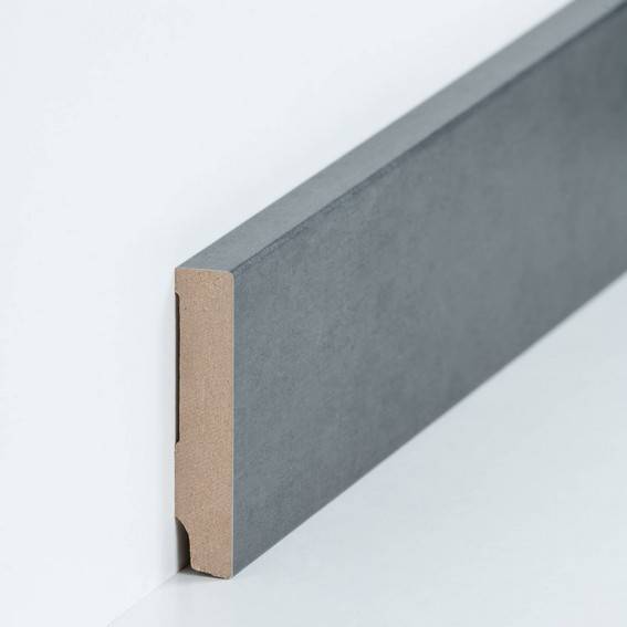 Fußleisten / Sockelleisten "Celle" (MDF foliert / 721.168.46) - Farbe: Stahl natur (Default) Fußleisten / Sockelleisten "Celle" (MDF foliert / 721.168.46) - Farbe: Stahl natur (Default)