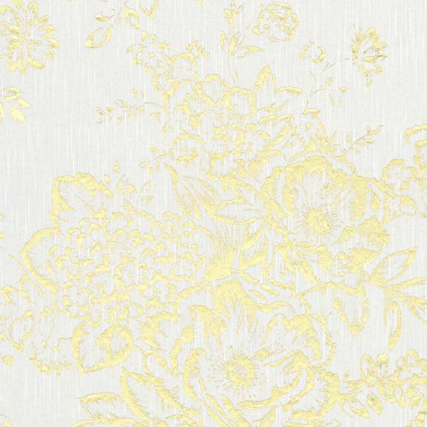 A.S. Creation | Metallic Silk | 306571 | Vliestapete | Blumenoptik | 0.53 x 10.05 m | Weiß