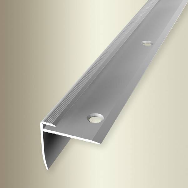 PROVISTON | Treppenkantenprofil | Breite:27 mm | Länge:2500 mm | Alu eloxiert | Gerillt | Gebohrt PROVISTON | Treppenkantenprofil | Breite:27 mm | Länge:2500 mm | Alu eloxiert | Gerillt | Gebohrt