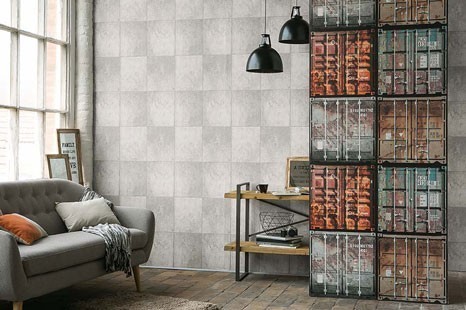 Betontapeten im Wohnzimmer