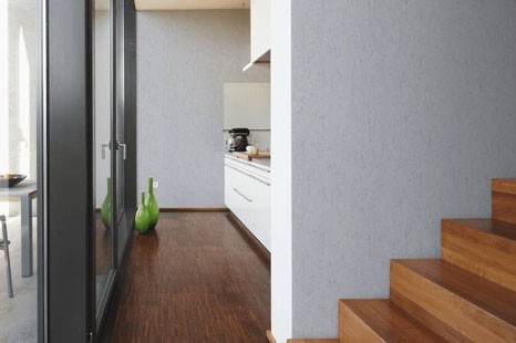 Betontapeten Küche mit Laminat