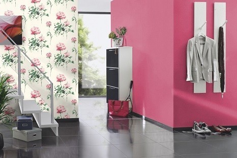 moderne rosa tapeten uni farben
