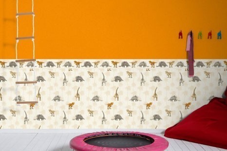Kinderzimmertapete orange, Orange Tapete fürs Kinderzimmer